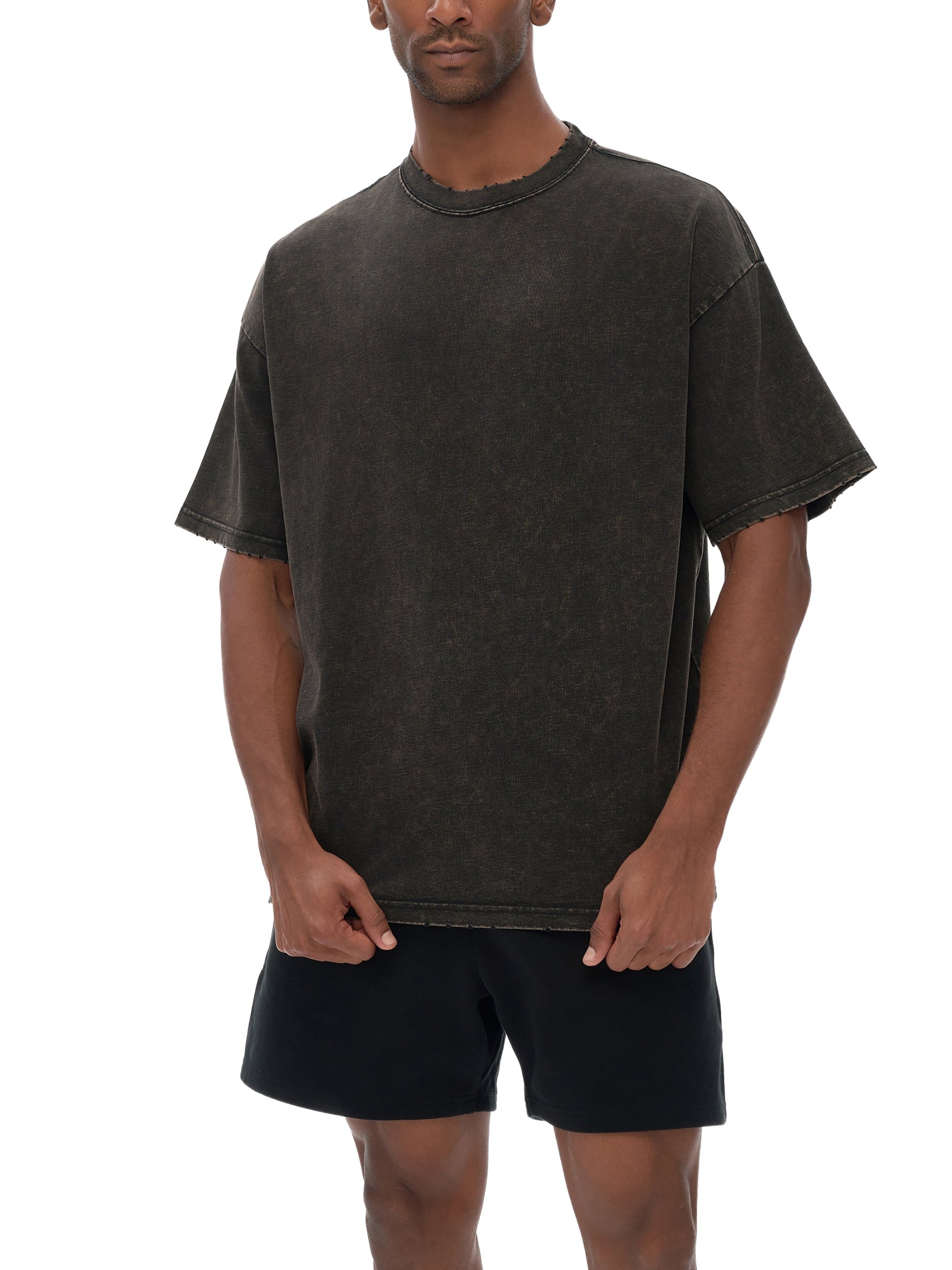 Summoning Shadows Edge Frayed Vintage Washed Tee Goth Cloth Co.