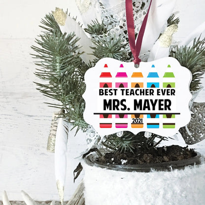 Teacher Ornament, Custom Teachers Gift, Personalized Christmas Ornament for Teacher Apprecaition Joyful Moose