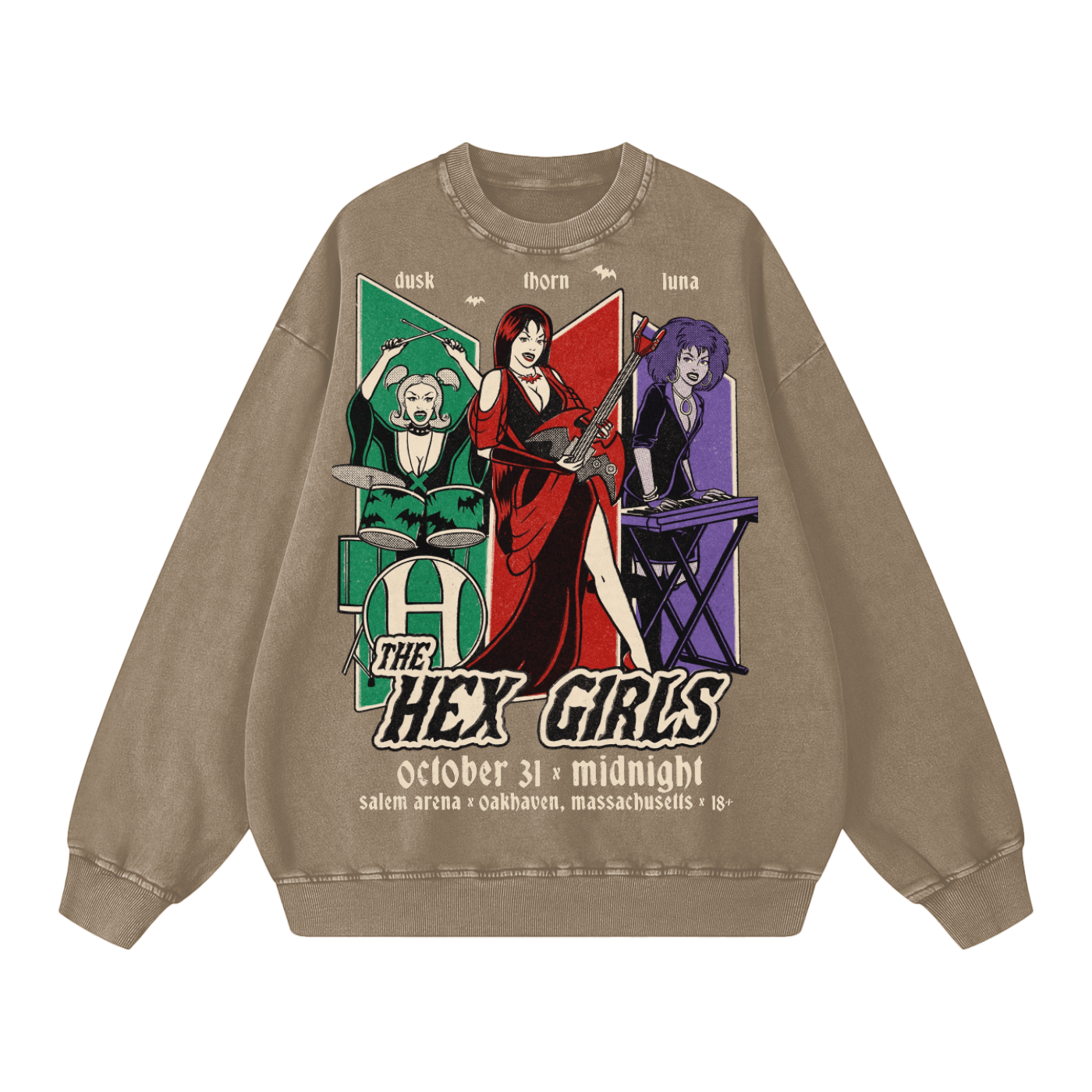 The Hex Girls Vintage Acid Wash Oversize Sweatshirt Goth Cloth Co.