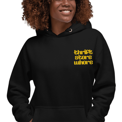 Thrift Store Whore Embroidered Hoodie Goth Cloth Co.