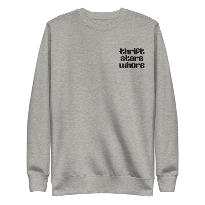 Thrift Store Whore Embroidered Sweatshirt Goth Cloth Co.
