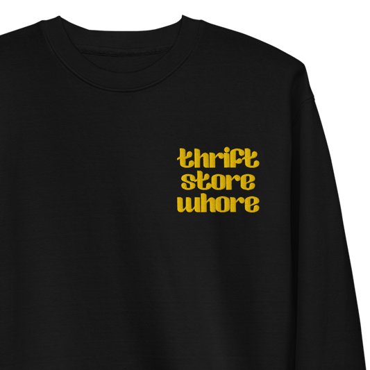 Thrift Store Whore Embroidered Sweatshirt Goth Cloth Co.