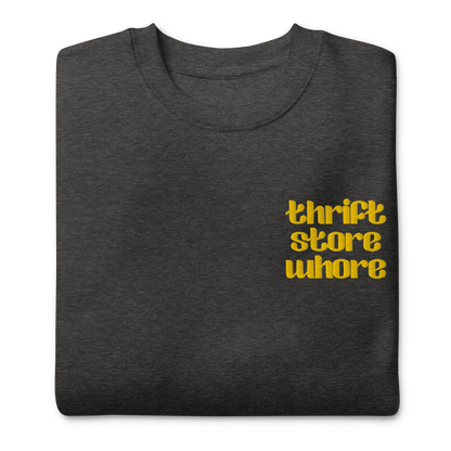 Thrift Store Whore Embroidered Sweatshirt Goth Cloth Co.