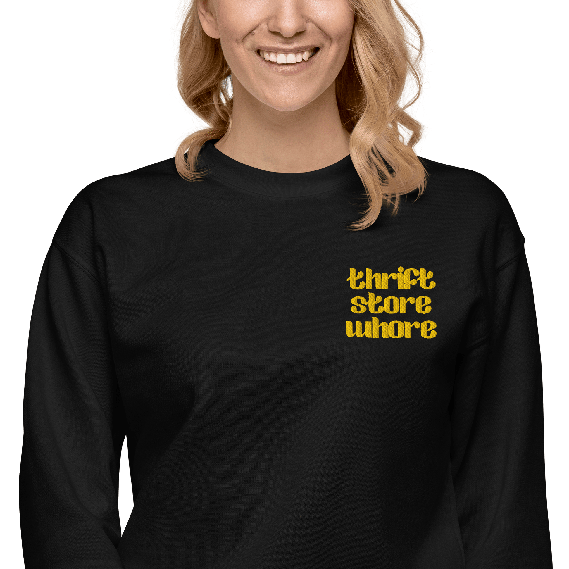 Thrift Store Whore Embroidered Sweatshirt Goth Cloth Co.