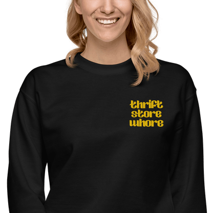 Thrift Store Whore Embroidered Sweatshirt Goth Cloth Co.