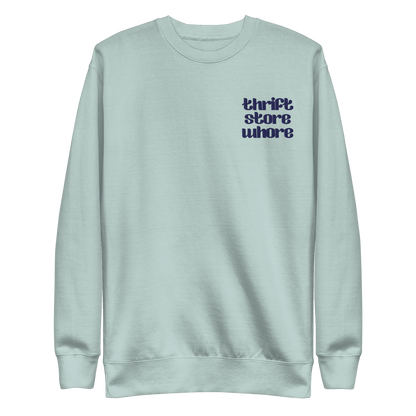 Thrift Store Whore Embroidered Sweatshirt Goth Cloth Co.