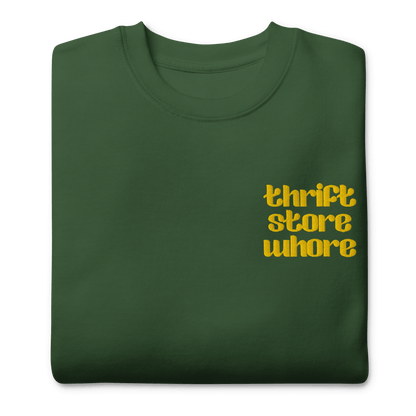Thrift Store Whore Embroidered Sweatshirt Goth Cloth Co.