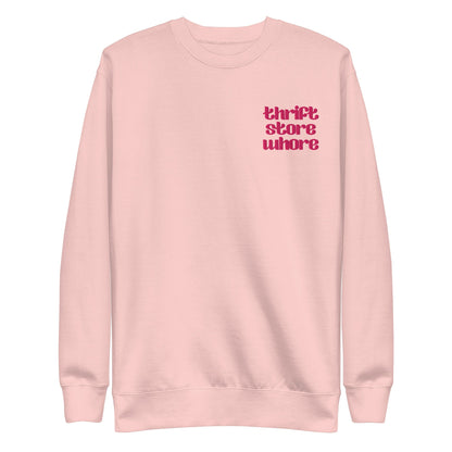 Thrift Store Whore Embroidered Sweatshirt Goth Cloth Co.