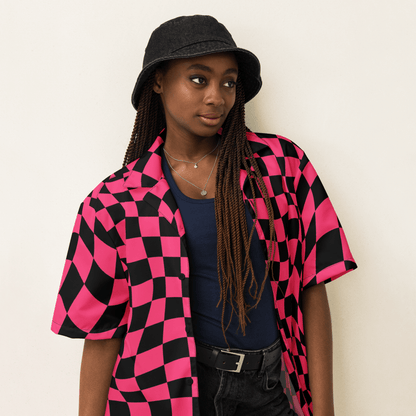 Twisted Tiles Checkerboard Button Up Shirt Goth Cloth Co.