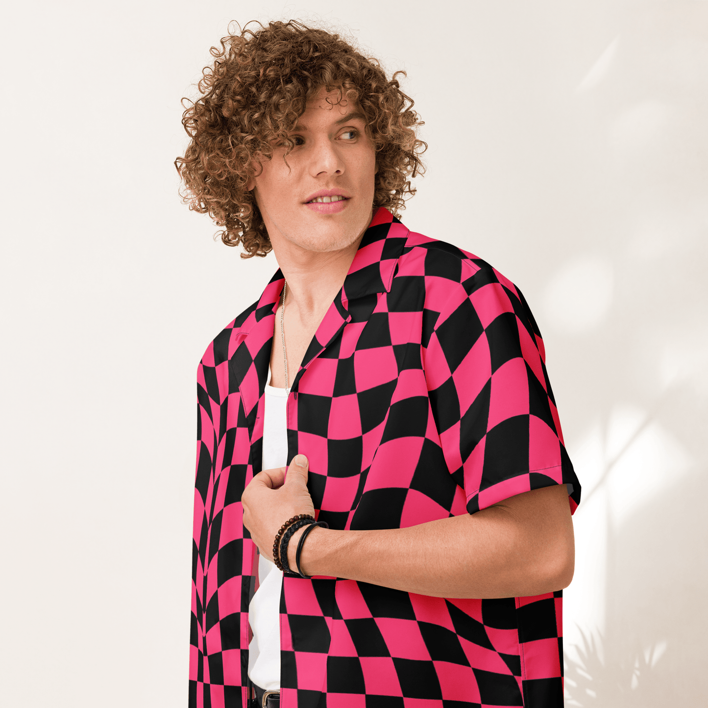 Twisted Tiles Checkerboard Button Up Shirt Goth Cloth Co.
