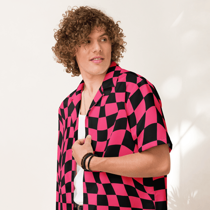 Twisted Tiles Checkerboard Button Up Shirt Goth Cloth Co.
