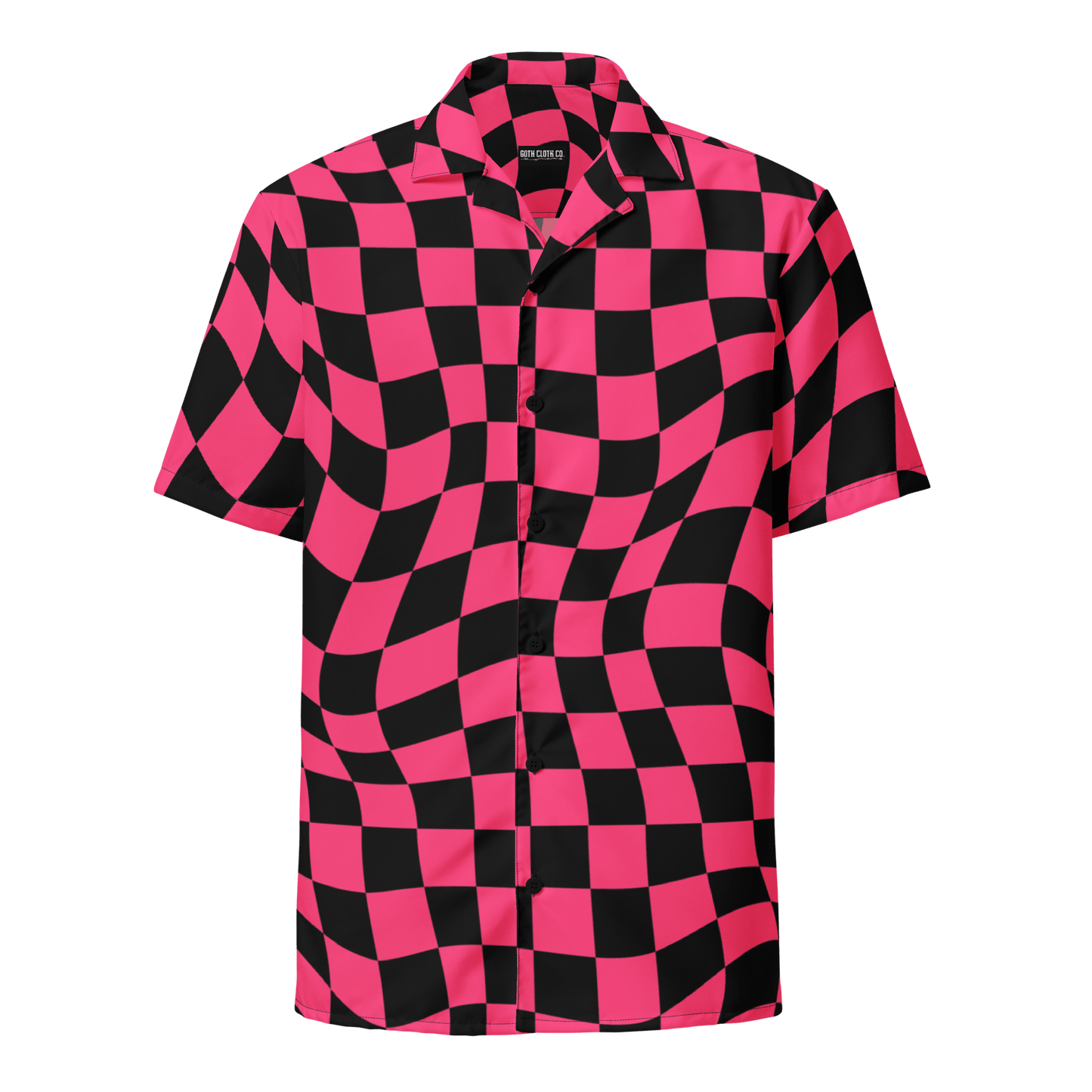 Twisted Tiles Checkerboard Button Up Shirt Goth Cloth Co.