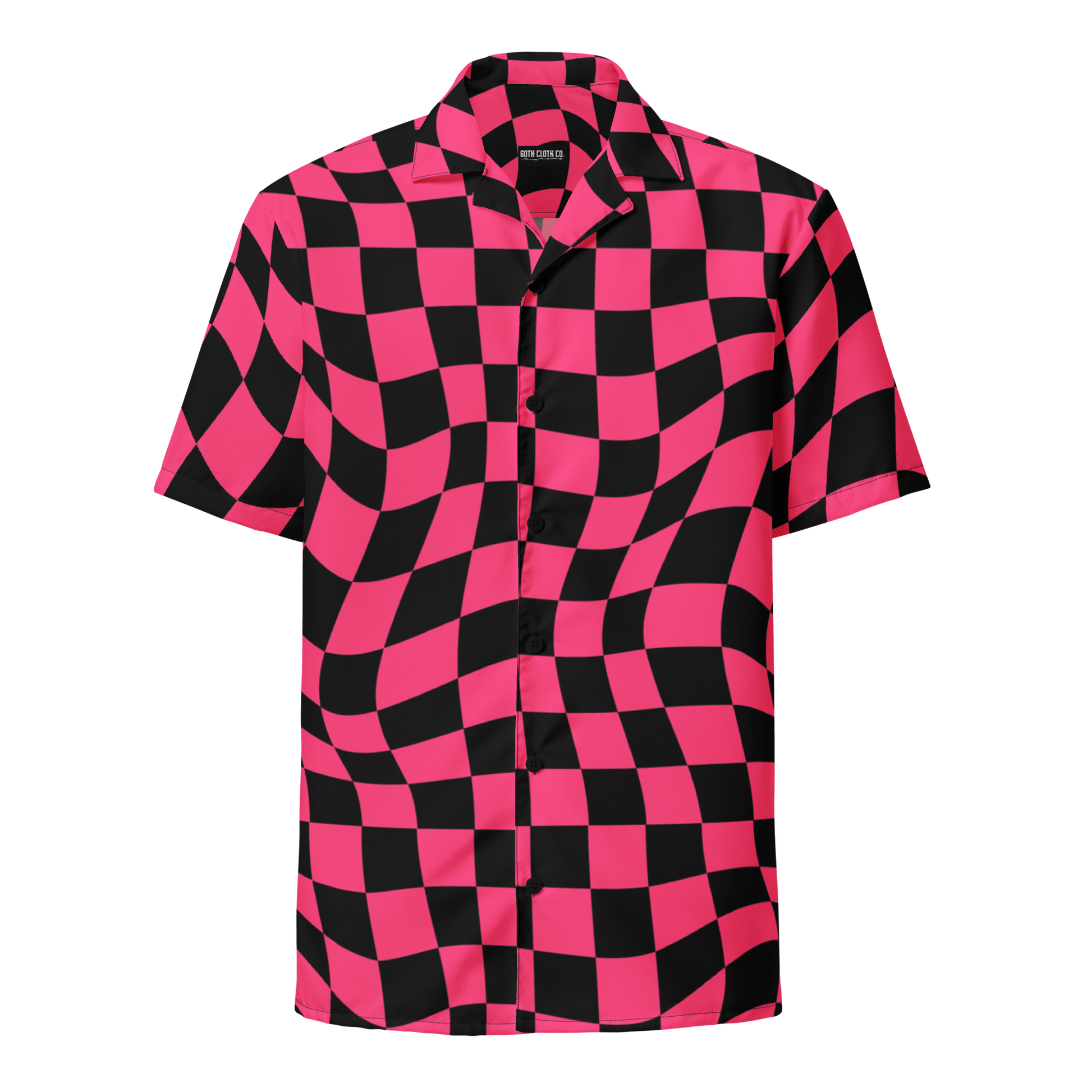 Twisted Tiles Checkerboard Button Up Shirt Goth Cloth Co.
