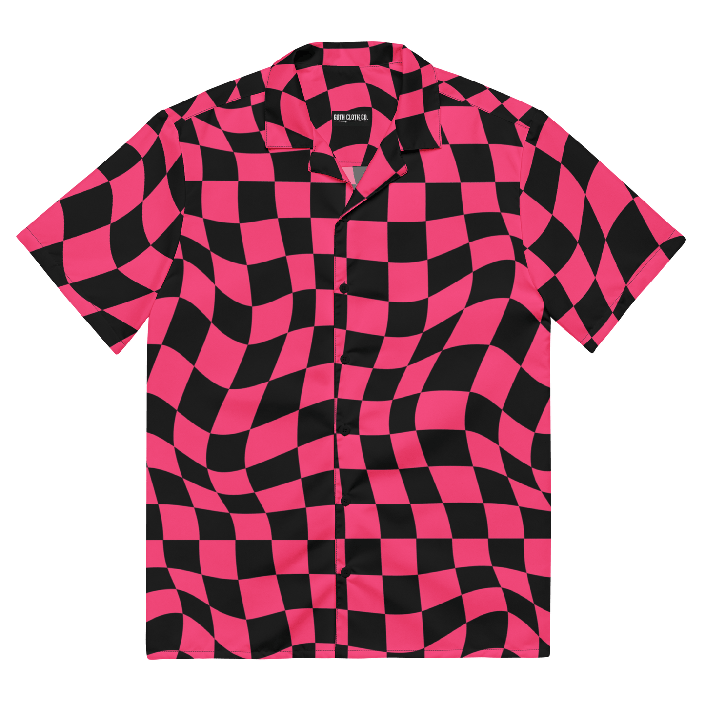 Twisted Tiles Checkerboard Button Up Shirt Goth Cloth Co.