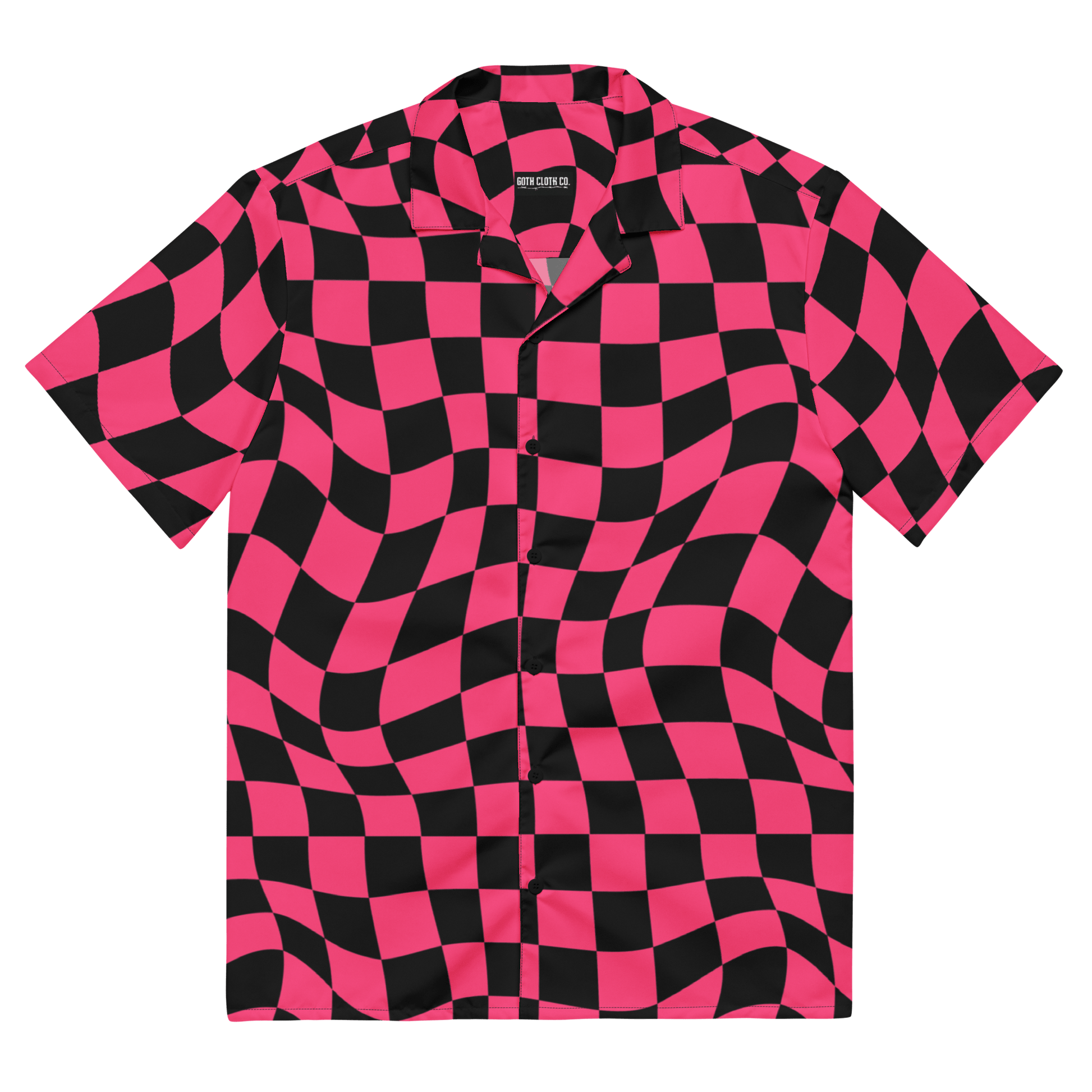 Twisted Tiles Checkerboard Button Up Shirt Goth Cloth Co.