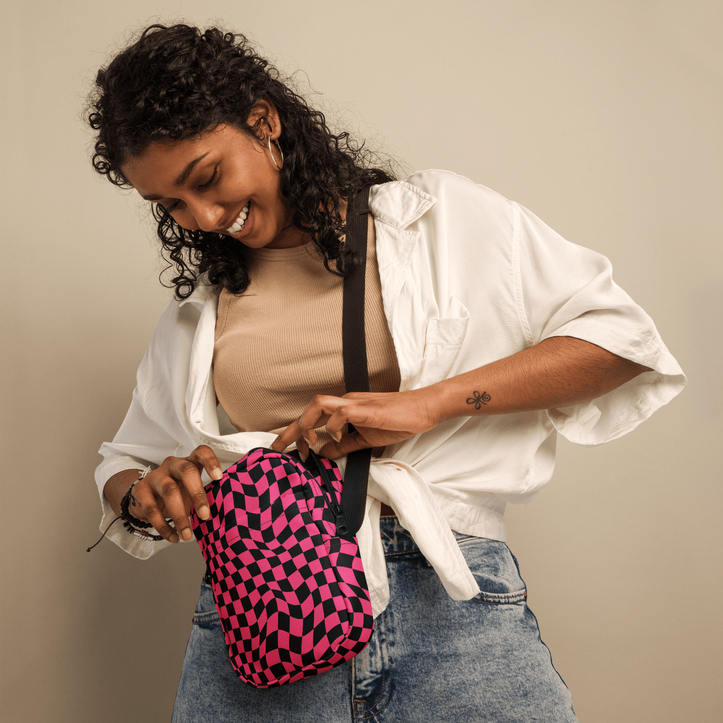 Twisted Tiles Checkerboard Crossbody Bag Goth Cloth Co.