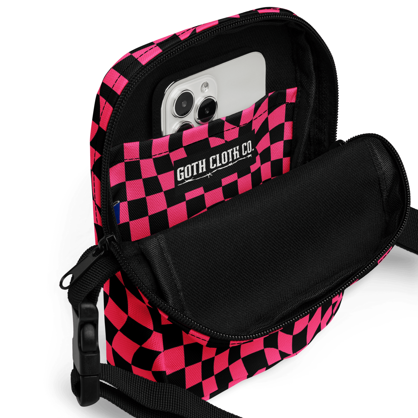 Twisted Tiles Checkerboard Crossbody Bag Goth Cloth Co.
