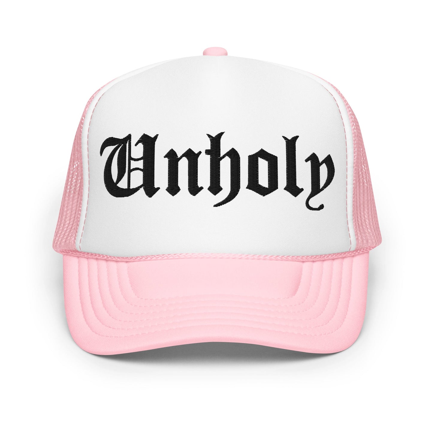 Unholy Embroidered Foam Trucker Hat Goth Cloth Co.