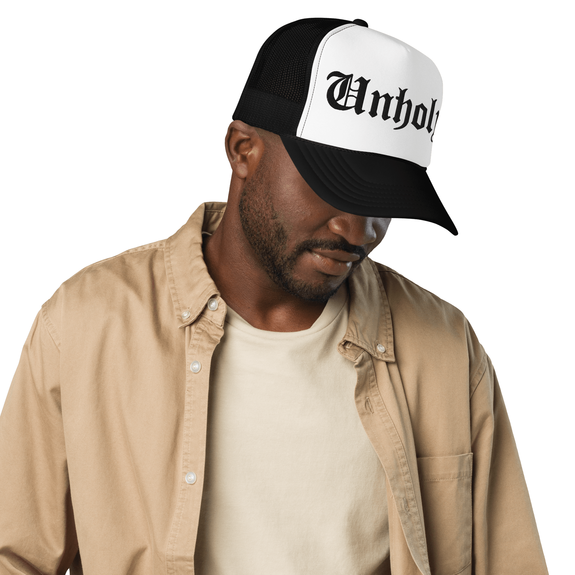 Unholy Embroidered Foam Trucker Hat Goth Cloth Co.