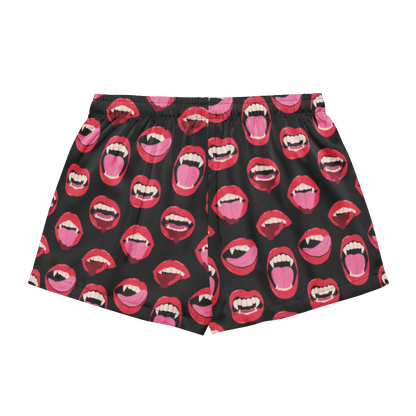 Vampire Kiss Silky Pajama Shorts Goth Cloth Co.