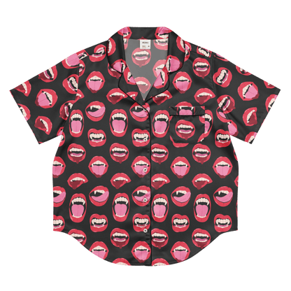 Vampire Kiss Silky Pajama Top Goth Cloth Co.