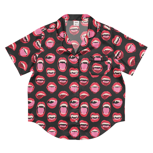 Vampire Kiss Silky Pajama Top Goth Cloth Co.