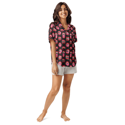 Vampire Kiss Silky Pajama Top Goth Cloth Co.
