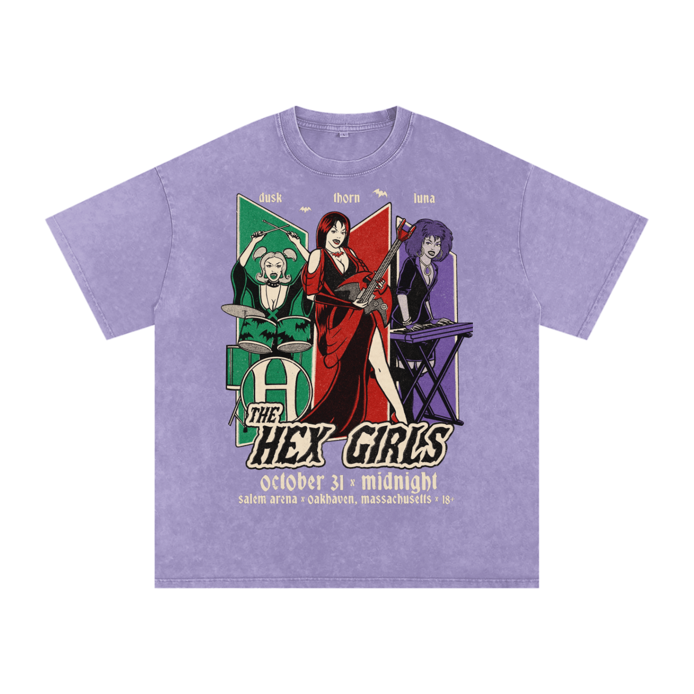 Vintage Hex Girls Acid Wash Oversized Tee Goth Cloth Co.