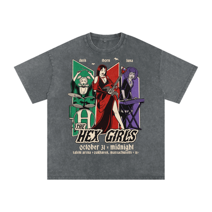 Vintage Hex Girls Acid Wash Oversized Tee Goth Cloth Co.