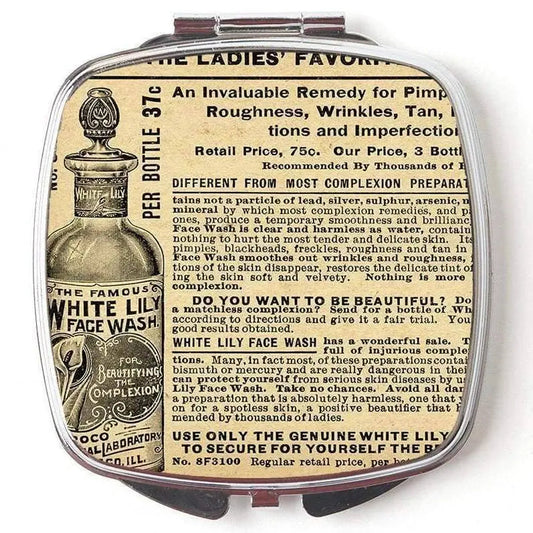 Vintage Perfume Ad Compact Mirror - Vintage Art Compact Makeup Mirror - Vintage Ad Purse Mirror Joyful Moose