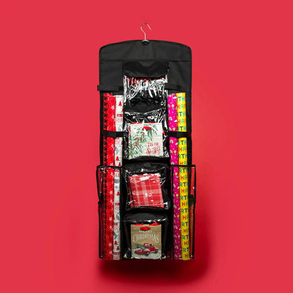 Gift Wrap Storage Organizer Wrapping Paper Holder Christmas Gift Bag Hanging Container Joyful Moose