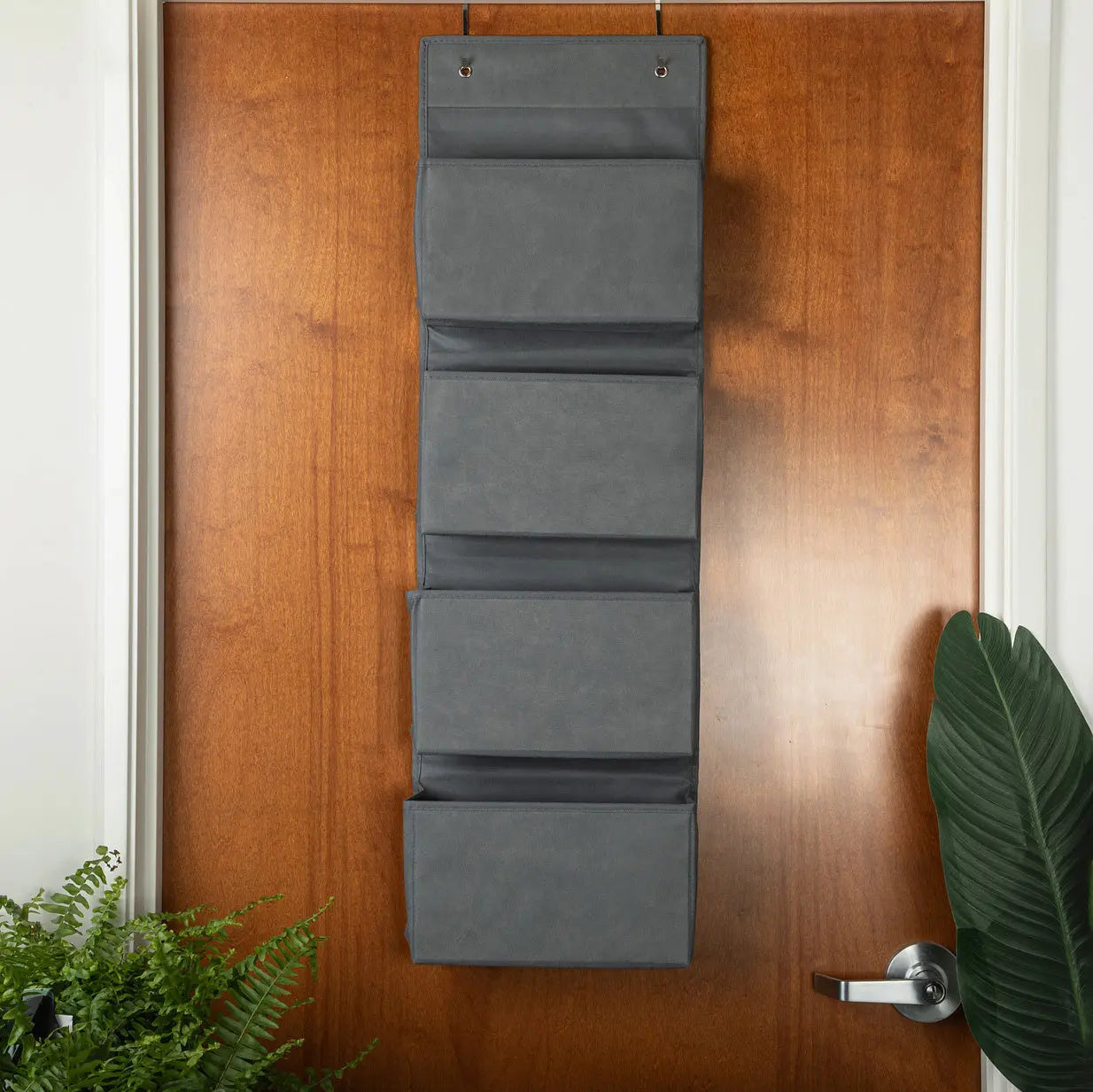 Over the Door Hanging Organizer Closet Storage Bins Grey Joyful Moose