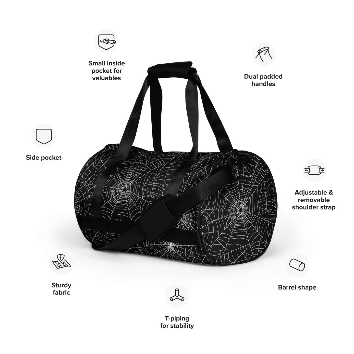 Web Weaver Gym Bag Goth Cloth Co.