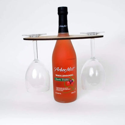 Wine Glass Holder - Wedding Gift - Robert Browning Quote - Personalized Wood Wine Glass Carrier Joyful Moose