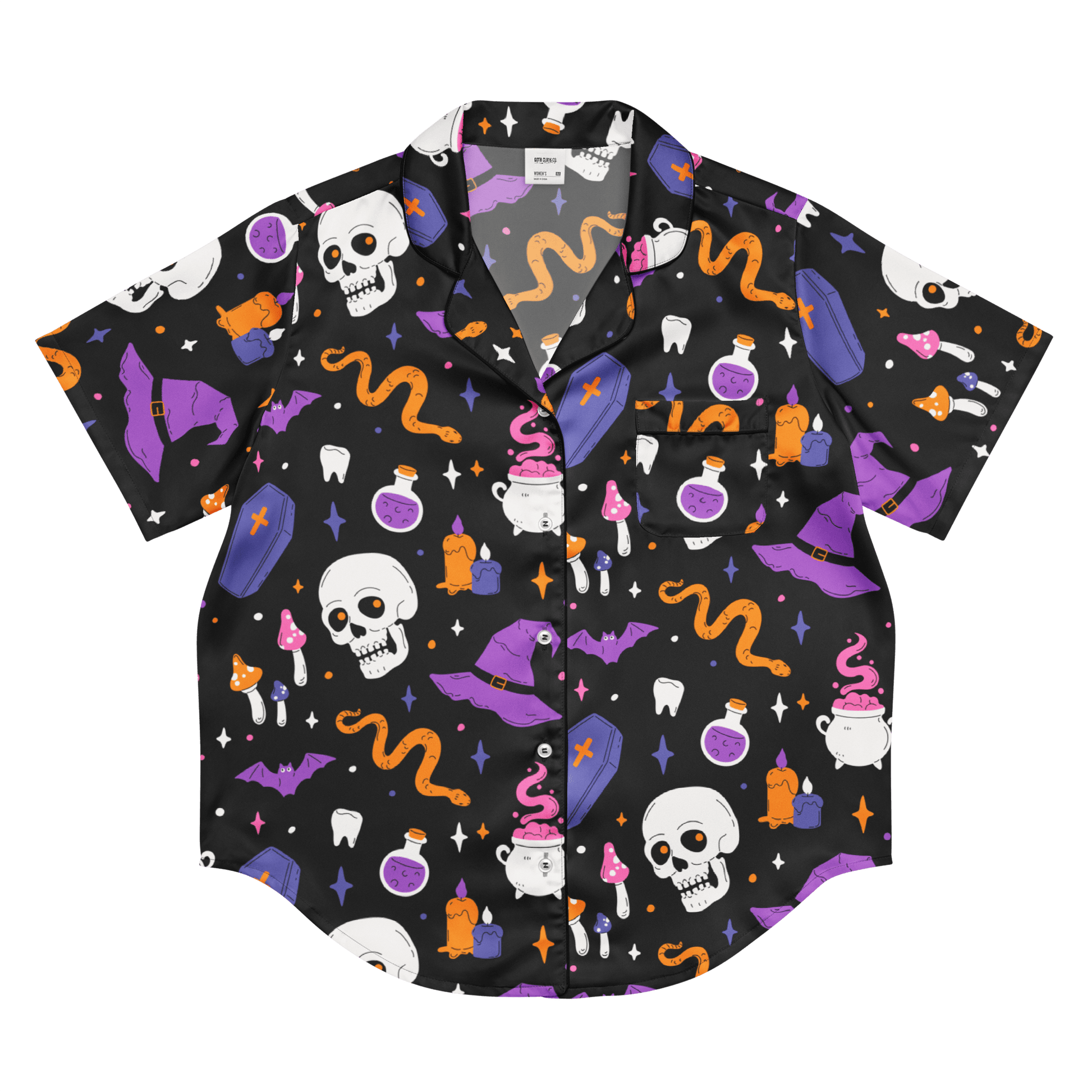 Witch's Whimsy Silky Pajama Top Goth Cloth Co.