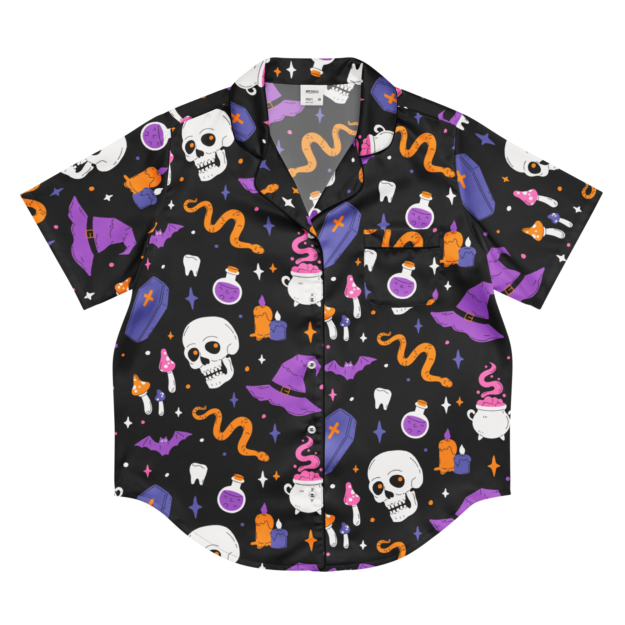 Witch's Whimsy Silky Pajama Top Goth Cloth Co.