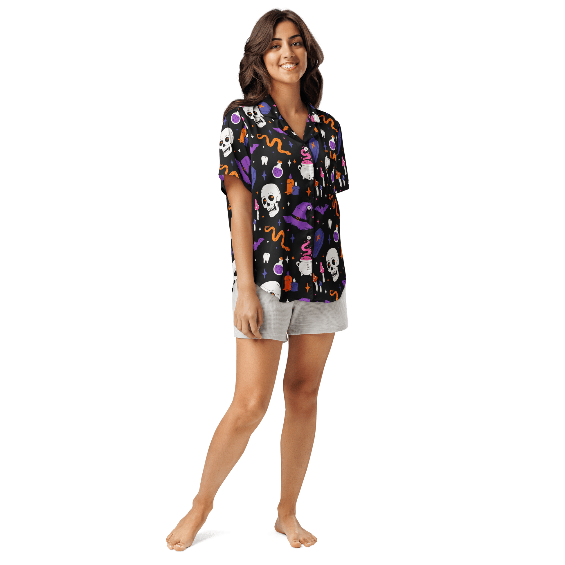 Witch's Whimsy Silky Pajama Top Goth Cloth Co.