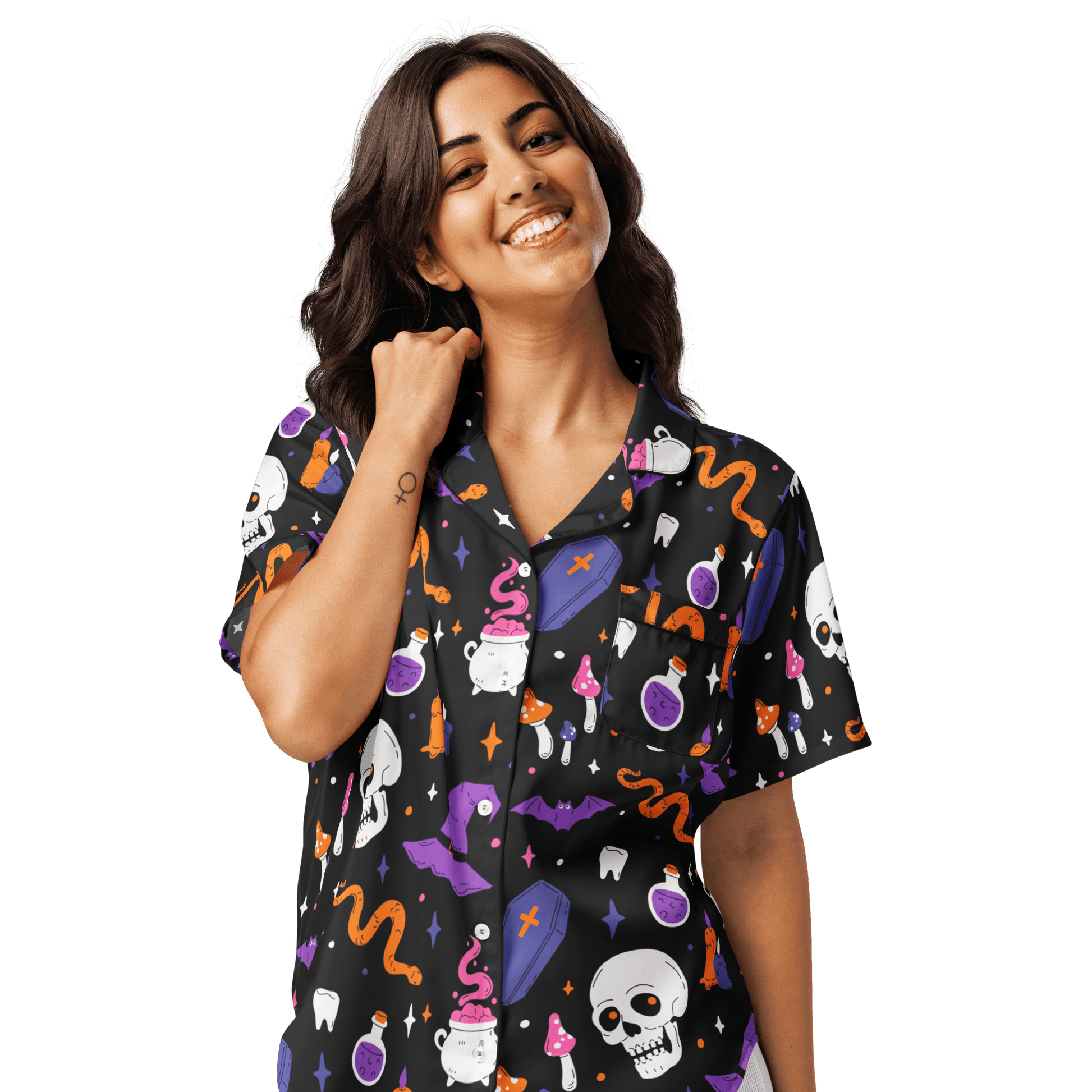 Witch's Whimsy Silky Pajama Top Goth Cloth Co.